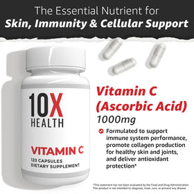 Flacon de 10X Health Vitamine C 1000mg sur une table