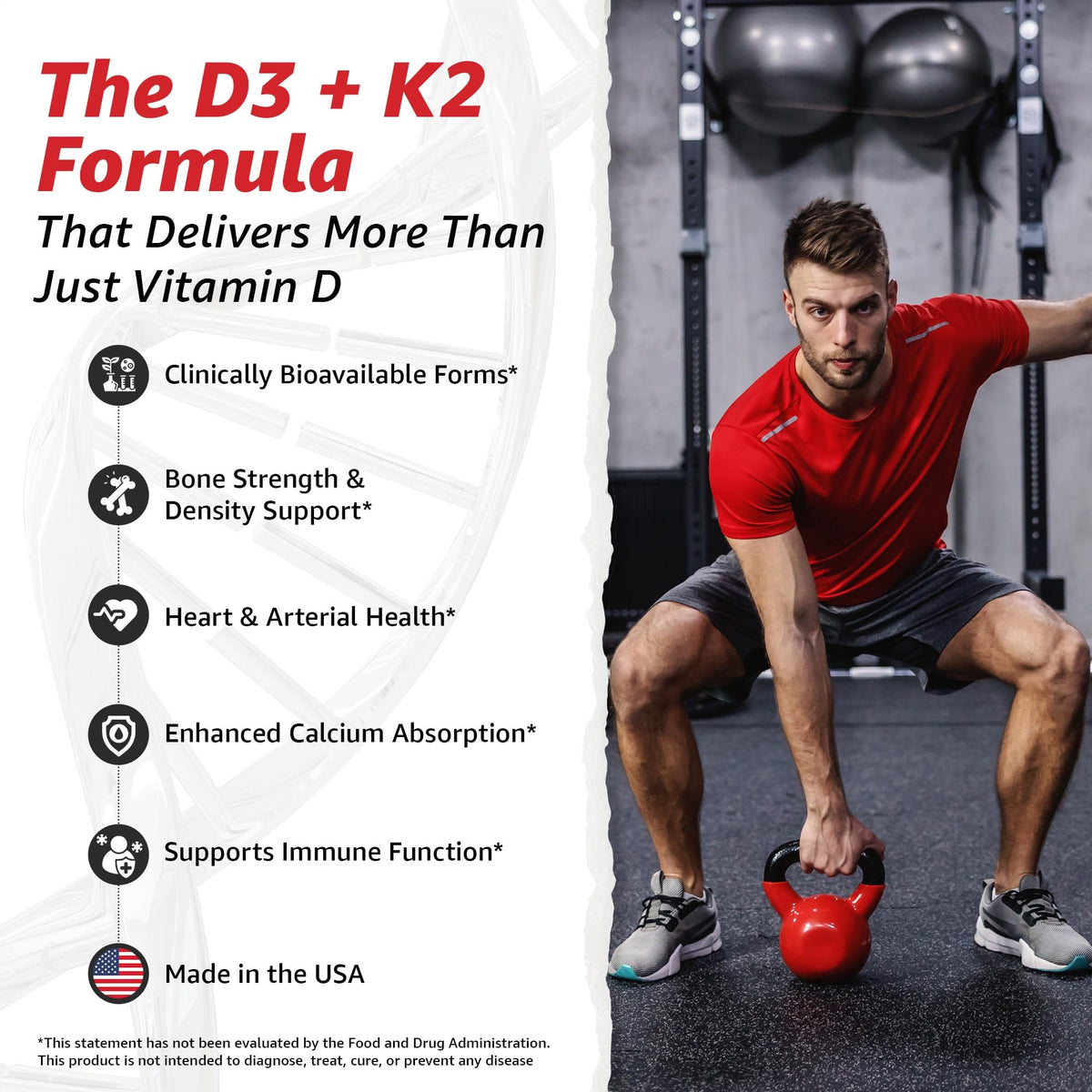 Flacon de 10X Health Vitamine D3 K2 avec étiquette