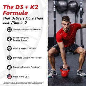 Flacon de 10X Health Vitamine D3 K2 avec étiquette