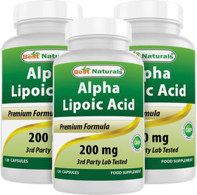 Flacon de 120 capsules d'acide alpha-lipoïque Best Naturals face avant