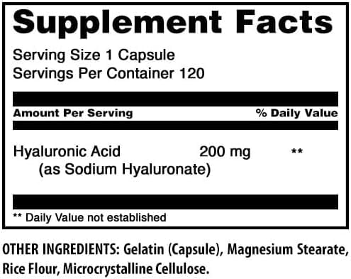 Flacon de 120 capsules d'acide hyaluronique Amazing Nutrition