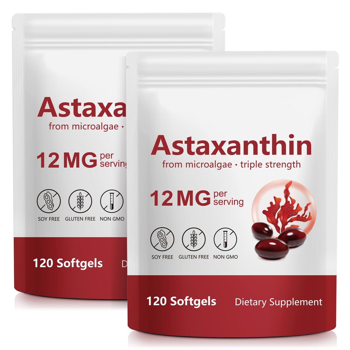 Flacon de 120 capsules d'astaxanthine ITSDAWN 12mg