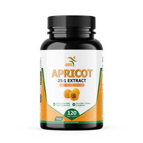 Flacon de 120 capsules d'extrait d'abricot 25:1 de SMSHEALTHPRODUCTS.com