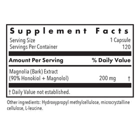 Flacon de 120 capsules d'extrait de magnolia, Allergy Research Group