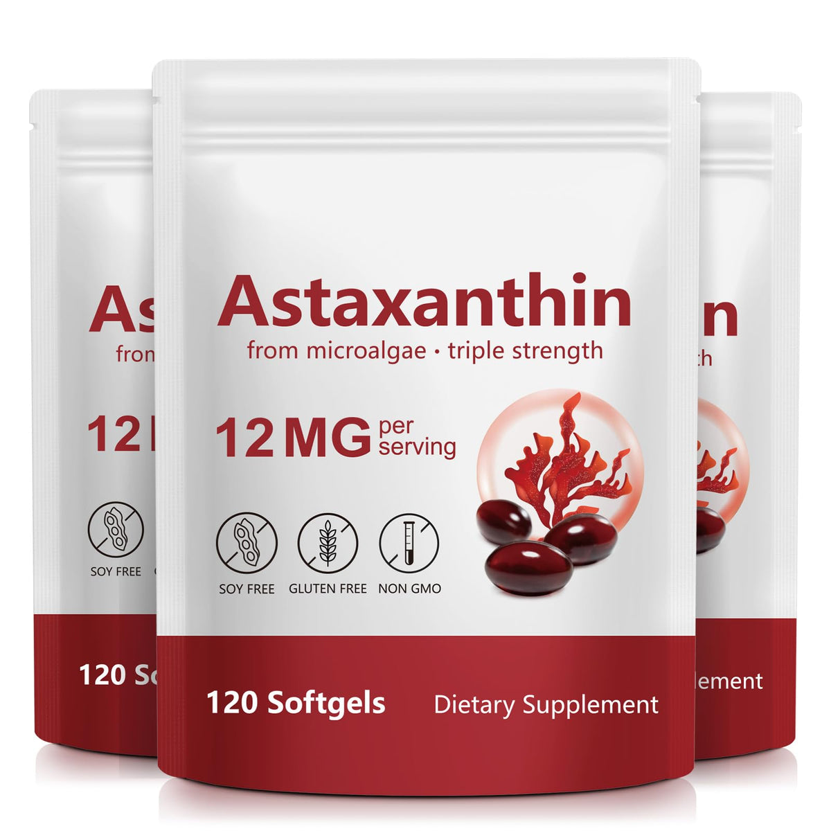 Flacon de 120 capsules d'ITSDAWN Astaxanthin 12mg