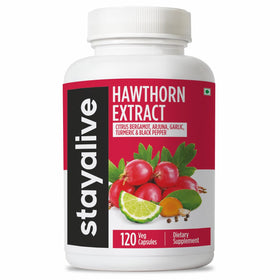 Flacon de 120 capsules de Baie d'Aubépine STAY ALIVE vue de face