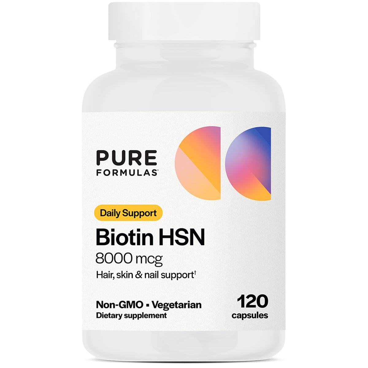 Flacon de 120 capsules de biotine PureFormulas 8000 mcg