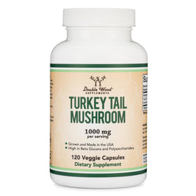 Flacon de 120 capsules de Champignon Turkey Tail 1 000 mg de Double Wood