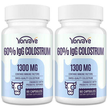 Flacon de 120 capsules de colostrum bovin Yonrave 1300mg