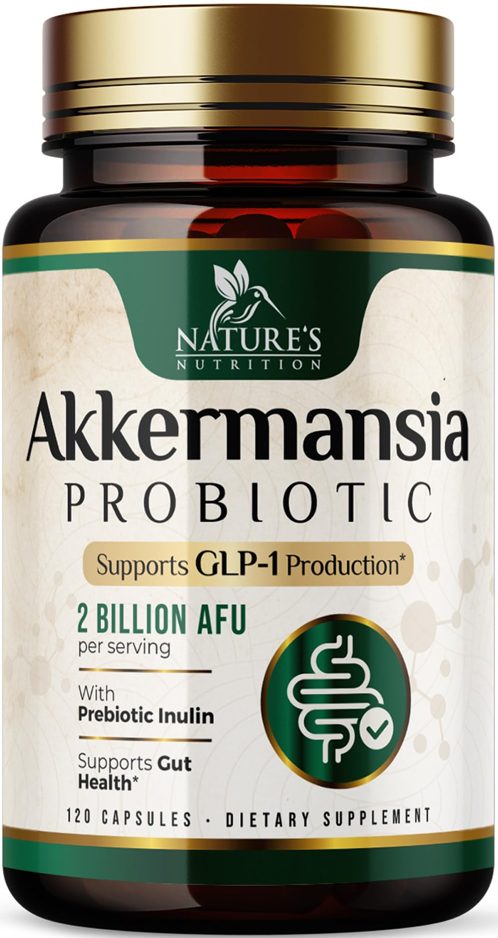 Flacon de 120 capsules de complément alimentaire Akkermansia Nature's Nutrition