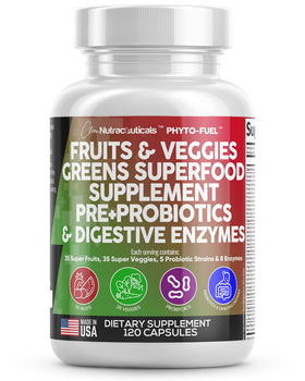 Flacon de 120 capsules de complément alimentaire Fruits et Légumes Clean Nutraceuticals