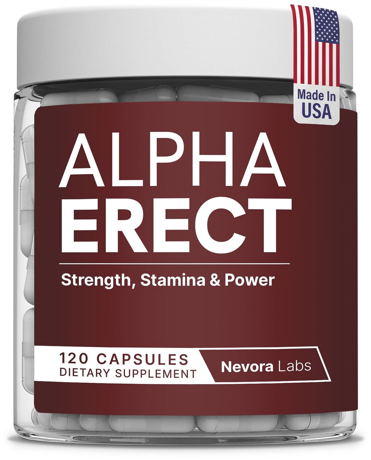 Flacon de 120 capsules de complément alimentaire masculin Nevora Labs