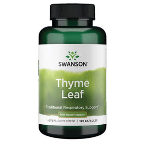 Flacon de 120 capsules de complément alimentaire Swanson Feuille de Thym 500 mg