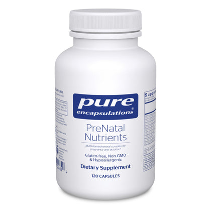 Flacon de 120 capsules de compléments alimentaires prénatals Pure Encapsulations