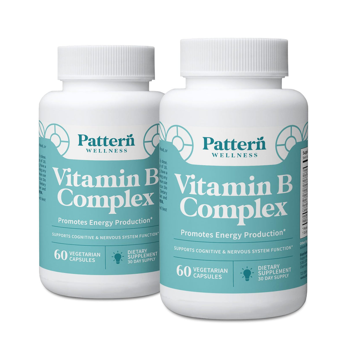 Flacon de 120 capsules de complexe de vitamines B Pattern Wellness