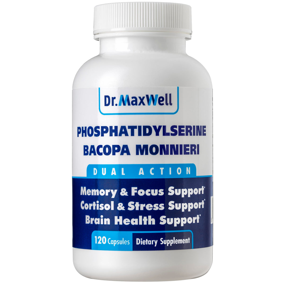 Flacon de 120 capsules de Dr. Maxwell Phosphatidylserine et Bacopa Monnieri