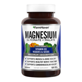 Flacon de 120 capsules de FarmHaven Complexe Magnésium et Vitamine D3