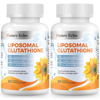 Flacon de 120 capsules de Liposomal Glutathione 1200mg Nature Echo