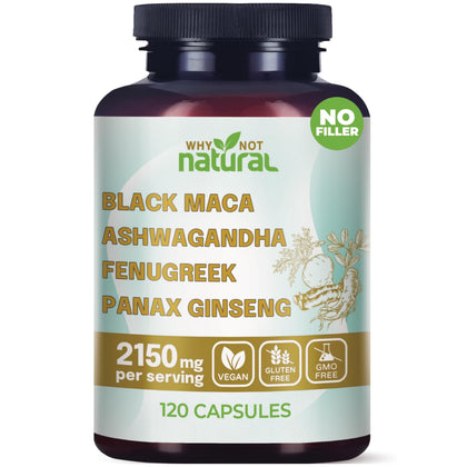 Flacon de 120 capsules de Maca Noire Bio de Why Not Natural
