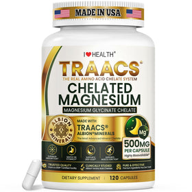 Flacon de 120 capsules de magnésium glycinate 500MG d'I LOVE HEALTH