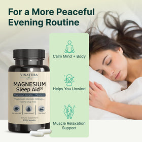 Flacon de 120 capsules de magnésium glycinate VINATURA