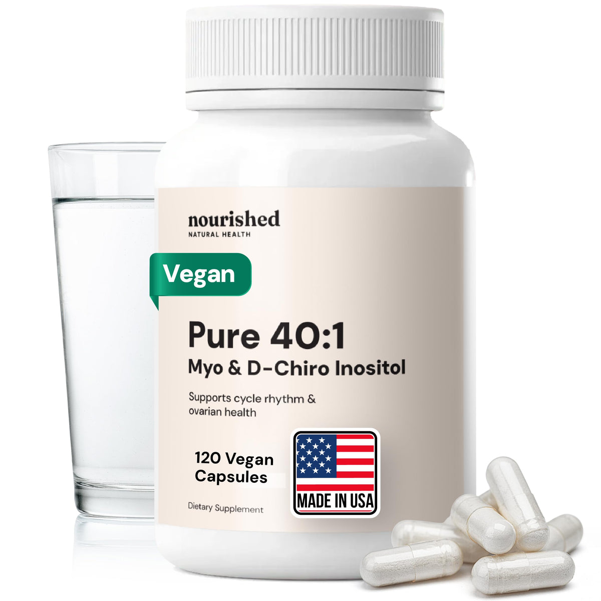 Flacon de 120 capsules de Myo & D-Chiro Inositol de Nourished