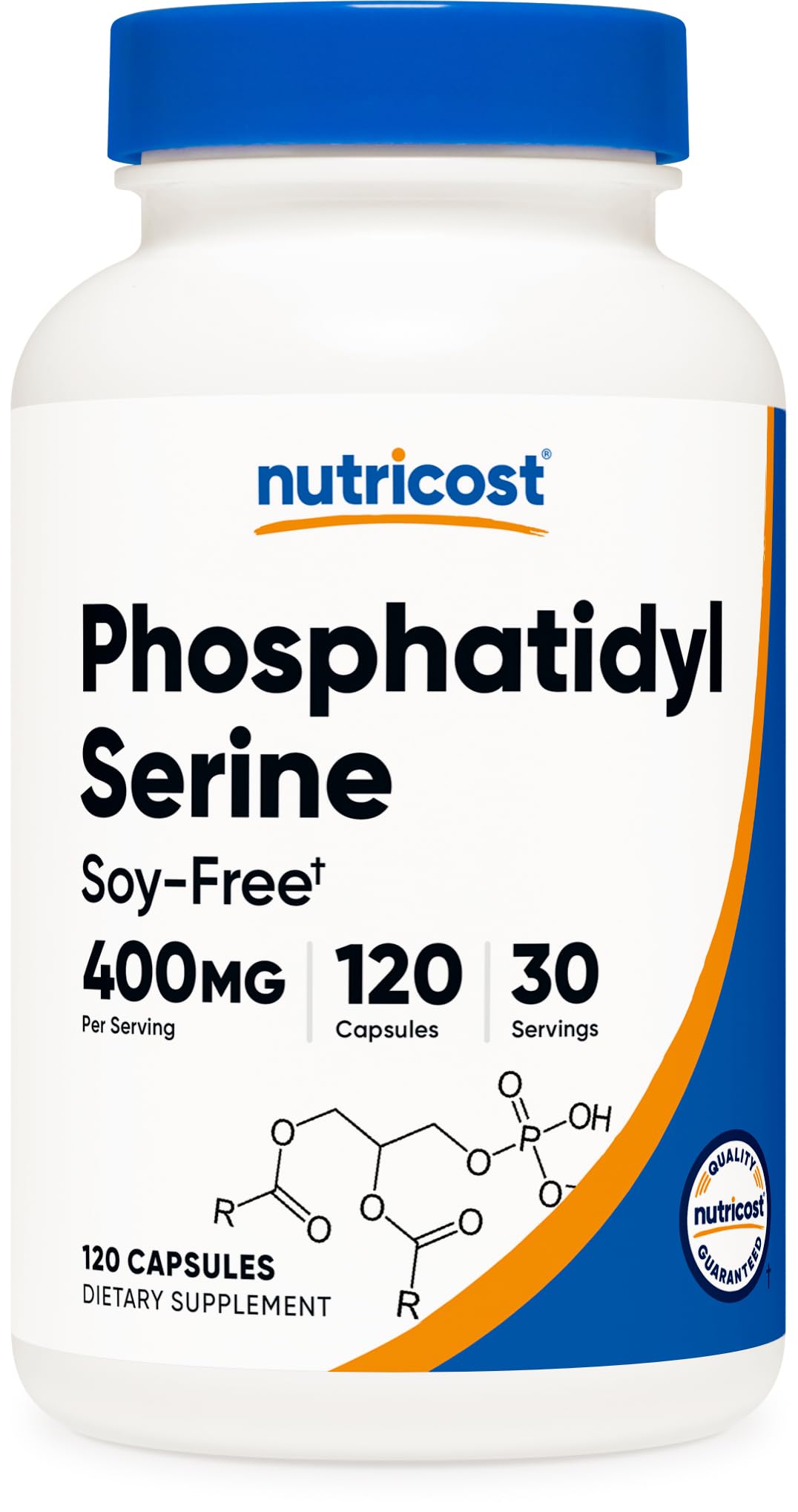Flacon de 120 capsules de phosphatidylsérine Nutricost vue de face