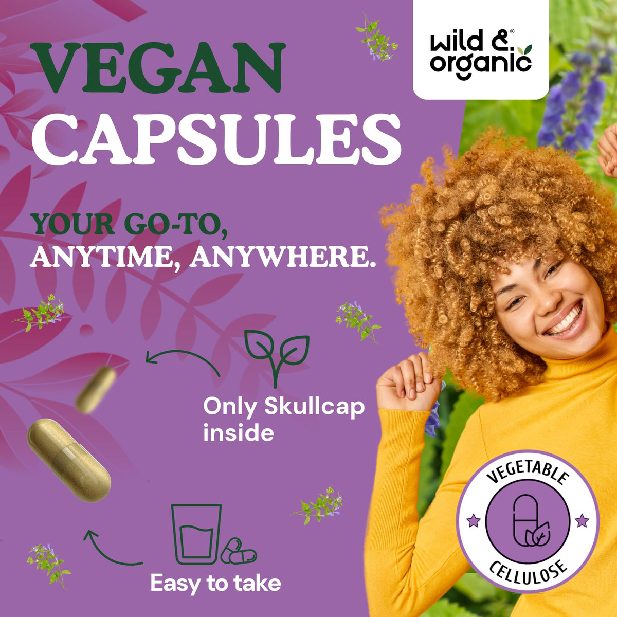 Flacon de 120 capsules de scutellaire Wild & Organic