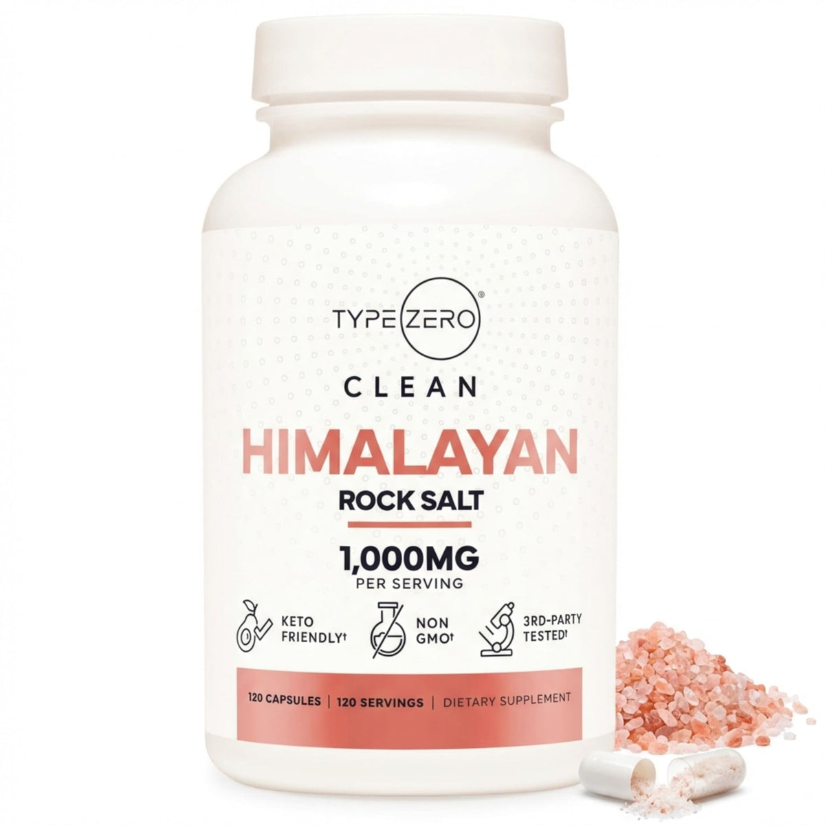 Flacon de 120 capsules de sel de mer himalayen Type Zero
