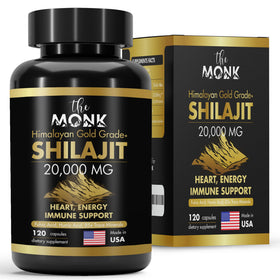 Flacon de 120 capsules de Shilajit Bio Gold Grade Plus de THE MONK