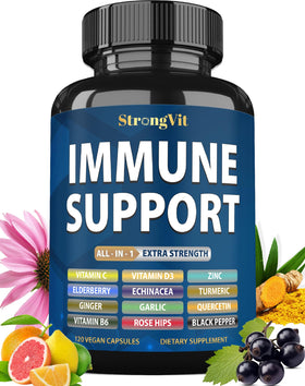 Flacon de 120 capsules de StrongVit Complément Alimentaire 12 en 1