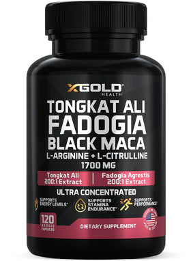 Flacon de 120 capsules de Tongkat Ali 200:1 X Gold Health