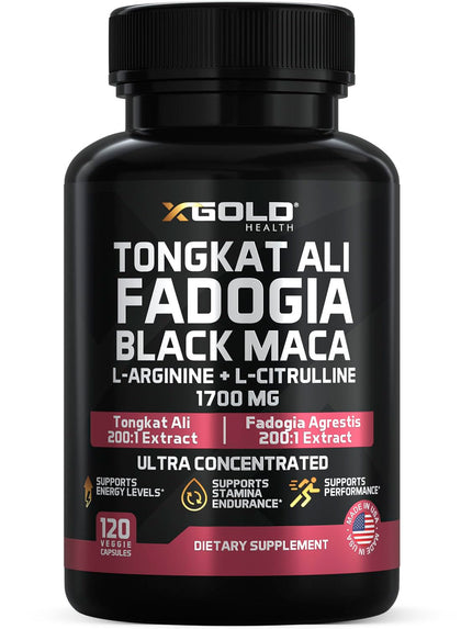 Flacon de 120 capsules de Tongkat Ali 200:1 X Gold Health