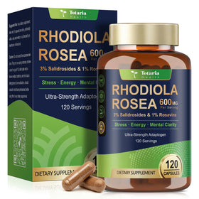 Flacon de 120 capsules de Totaria Rhodiola Rosea 600mg