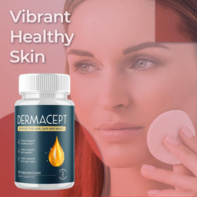 Flacon de 120 capsules Dermacept MJO avec couleur et design distincts