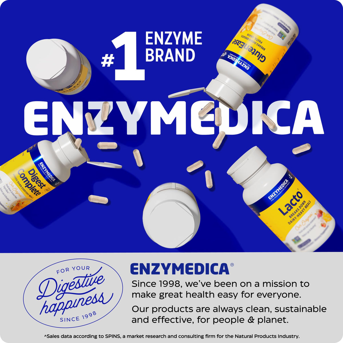 Flacon de 120 capsules Enzymedica daily Spectrum sur fond neutre