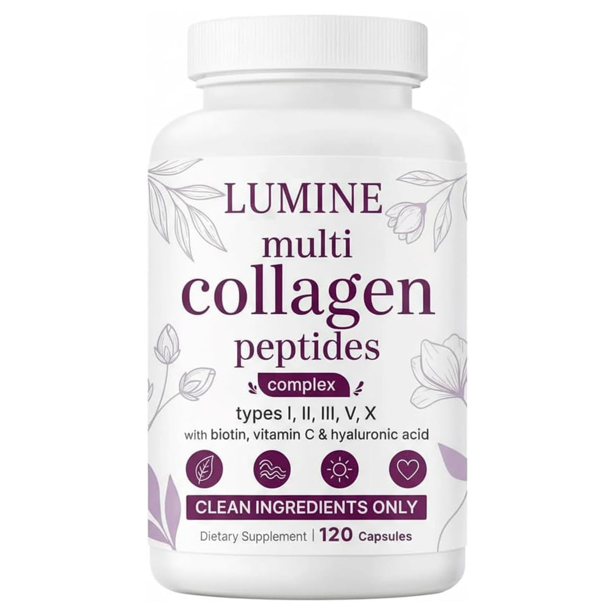 Flacon de 120 capsules LUMINE Multi Collagen Complex