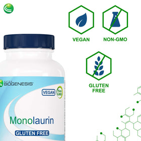 Flacon de 120 capsules Monolaurin Nutra BioGenesis