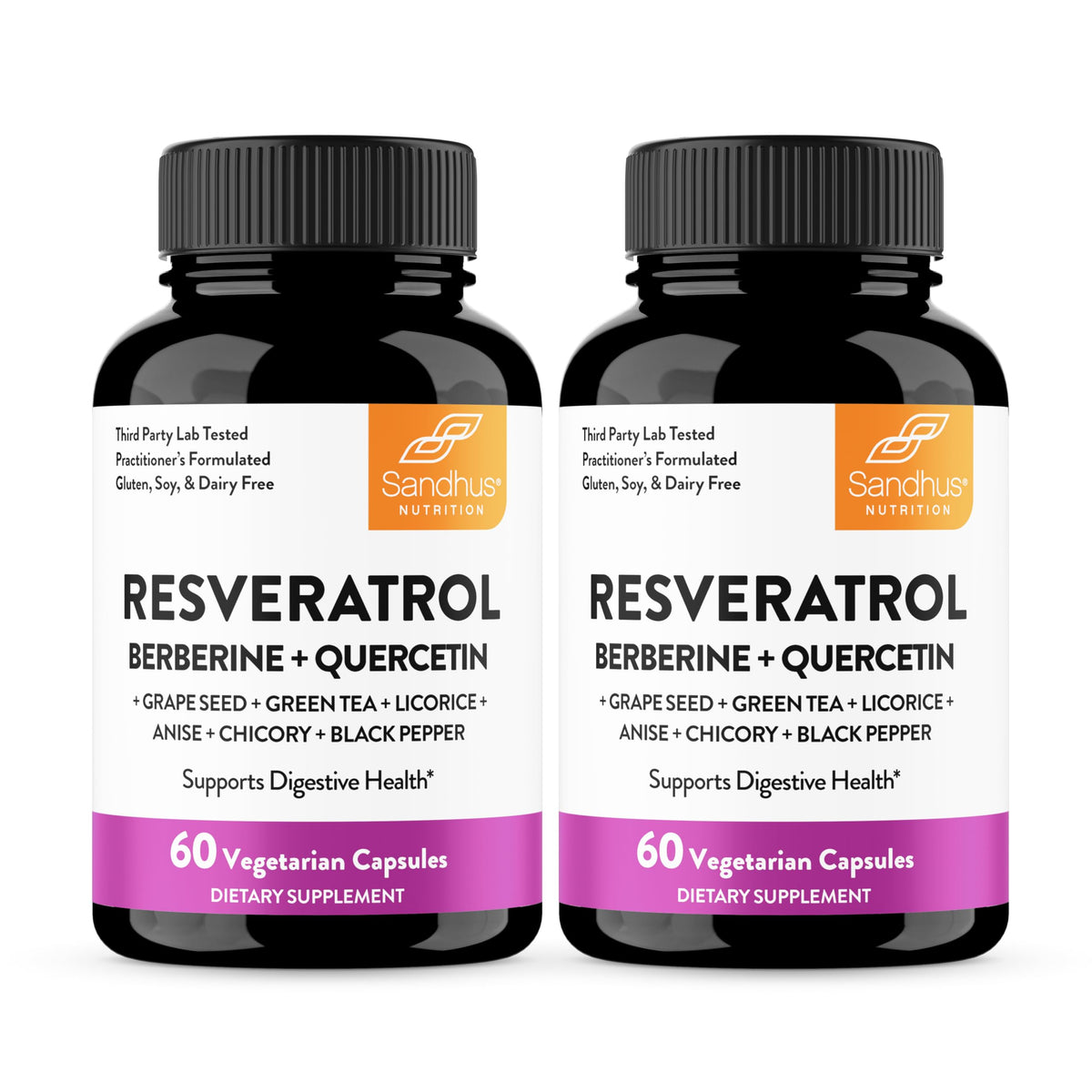 Flacon de 120 capsules Sandhu's Resvératrol et Berbérine