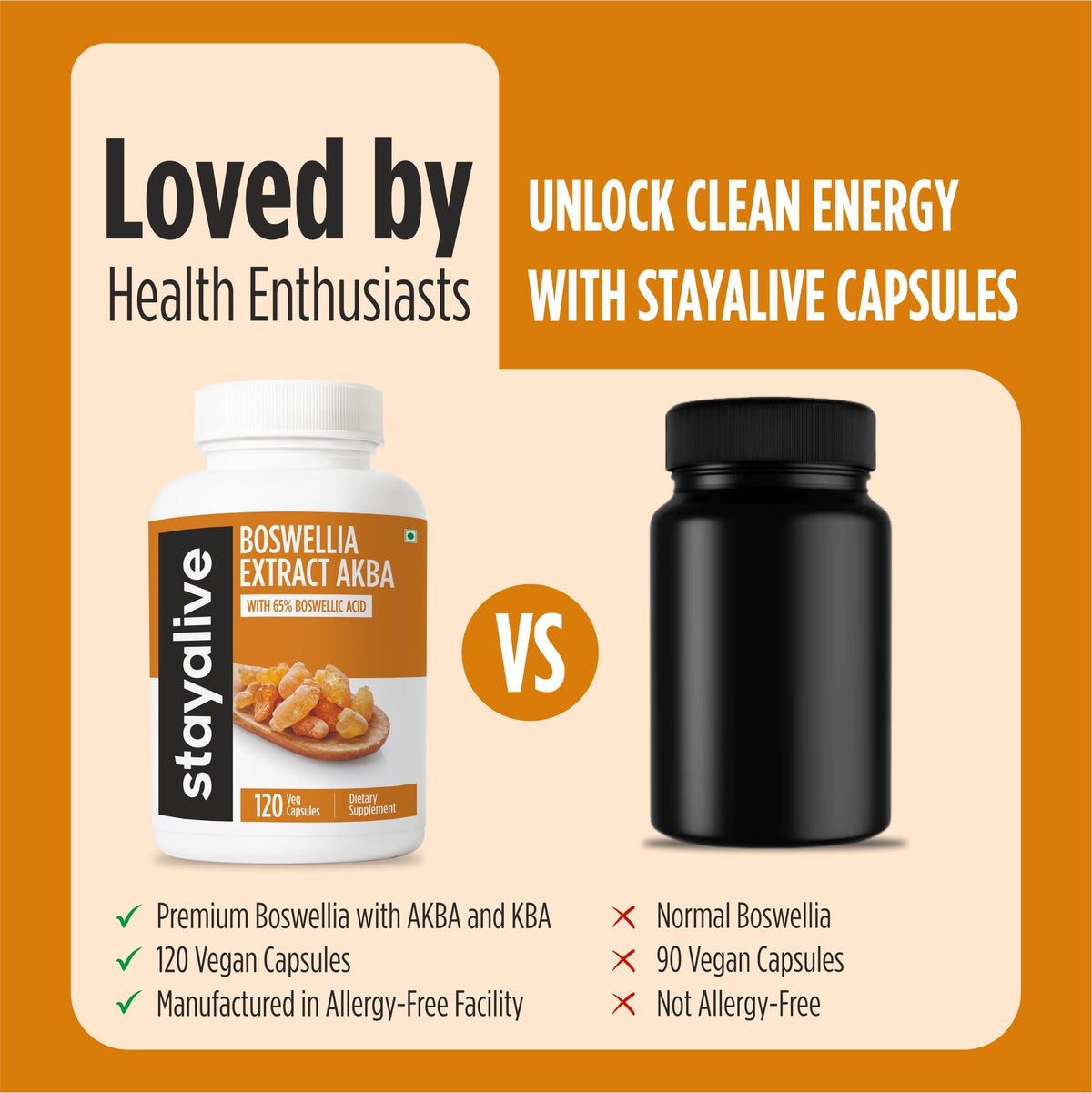 Flacon de 120 capsules STAY ALIVE Boswellia Serrata