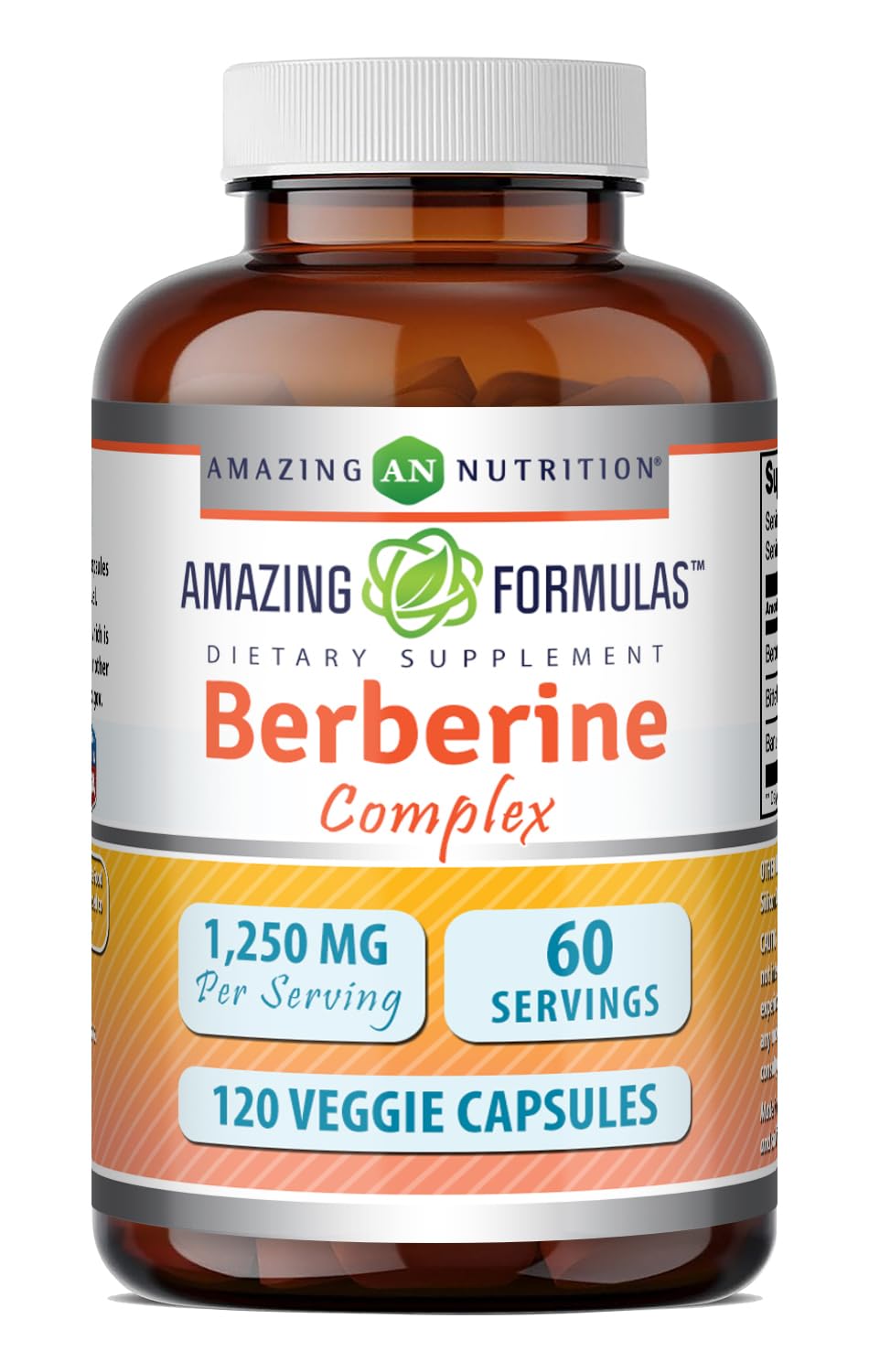Flacon de 120 capsules végétales Amazing Nutrition Berbérine 1250 Mg