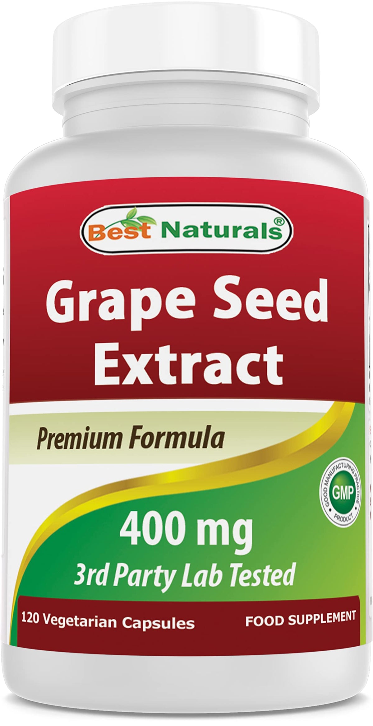 Flacon de 120 capsules végétales d'extrait de graines de raisin Best Naturals
