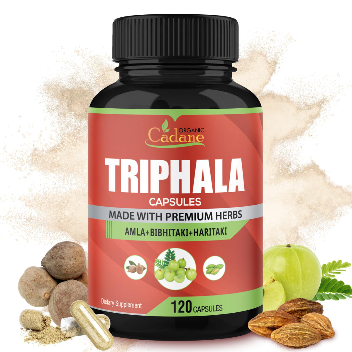 Flacon de 120 capsules végétales Organic Cadane Triphala
