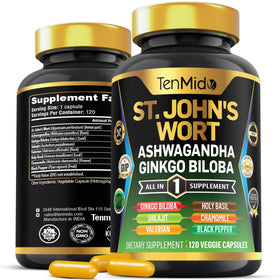Flacon de 120 capsules végétales Tenmido St. John's Wort