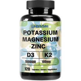 Flacon de 120 capsules végétales WHBAYSYH Potassium Magnésium Zinc
