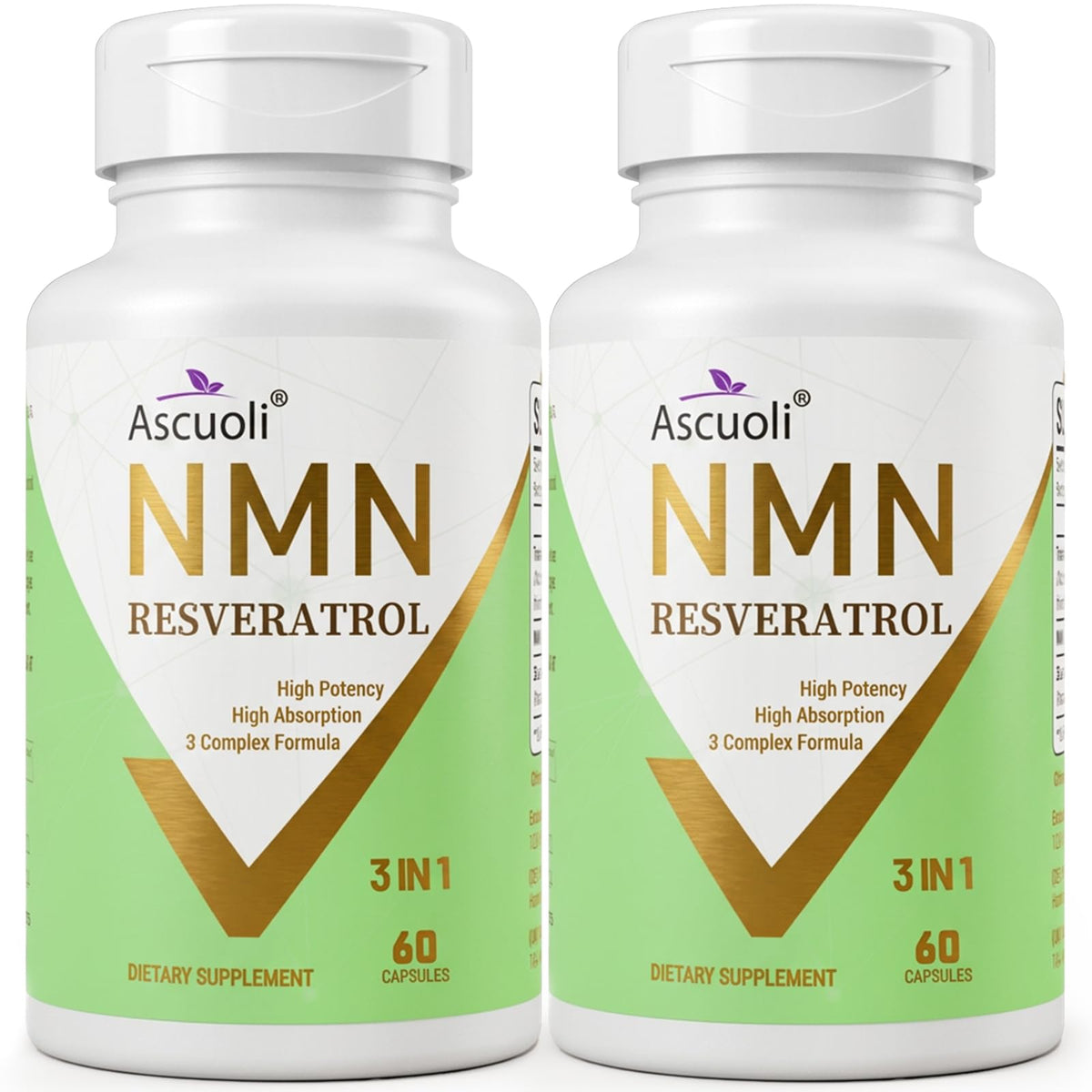 Flacon de 120 gélules Ascuoli NMN Resvératrol 1150mg