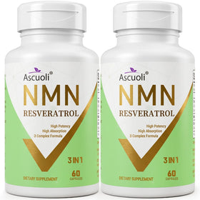 Flacon de 120 gélules Ascuoli NMN Resvératrol 1150mg