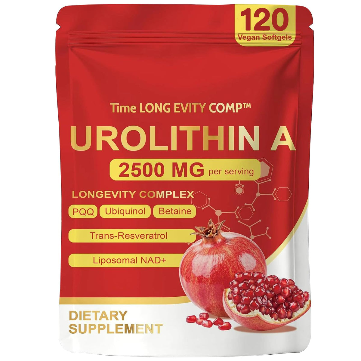Flacon de 120 gélules de complément alimentaire Urolithine A 2500mg