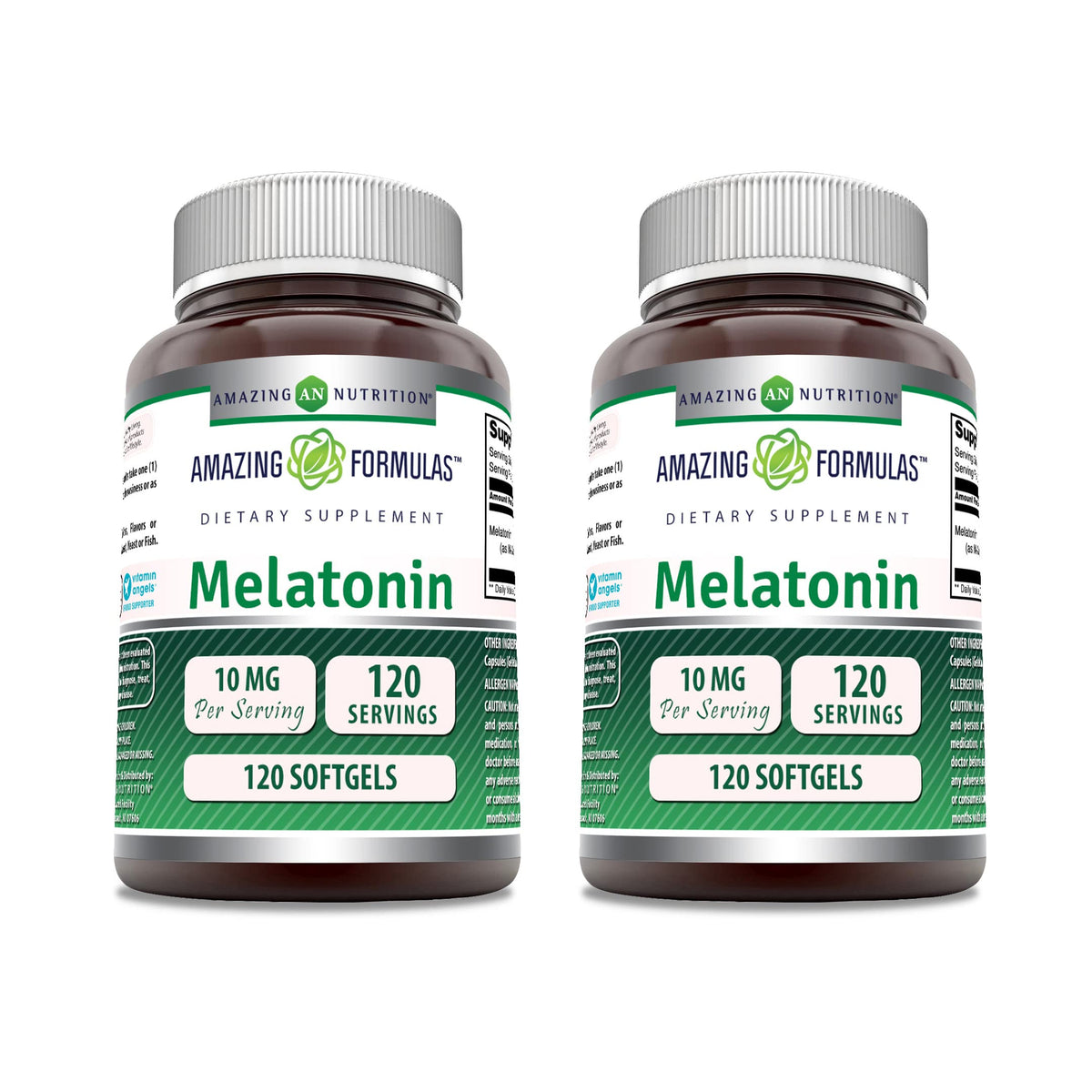 Flacon de 120 gélules de Melatonine 10 mg d'Amazing Nutrition