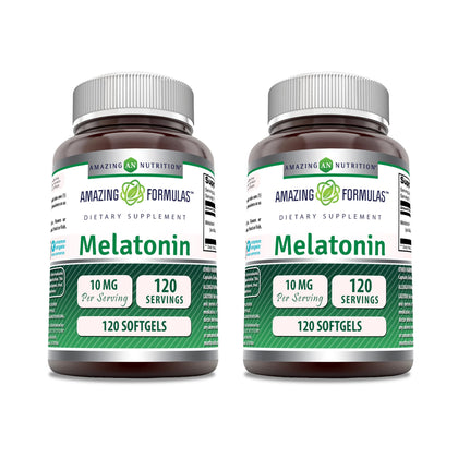 Flacon de 120 gélules de Melatonine 10 mg d'Amazing Nutrition